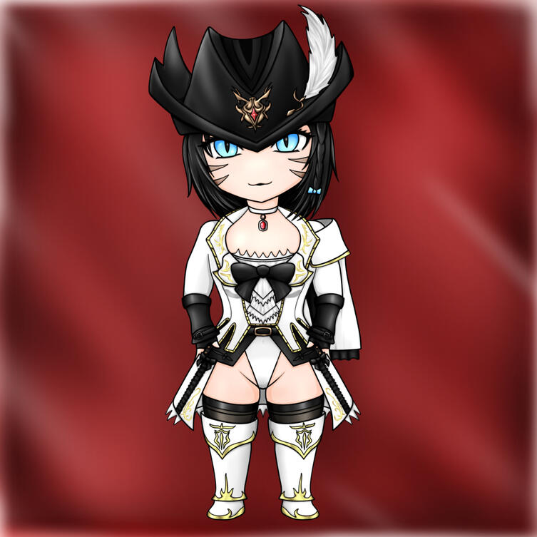 1st Chibi - Red Mage Miqote